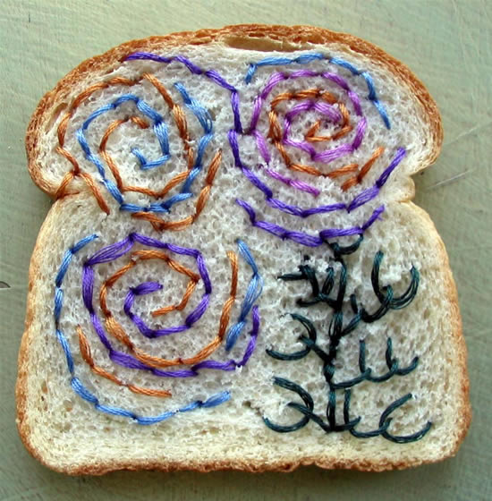 Embrodered bread is the latest thing
